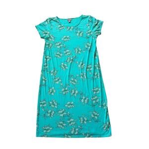 J. Jill Women's short sleeve Wearever Dress, size Medium (Petite), Green Floral